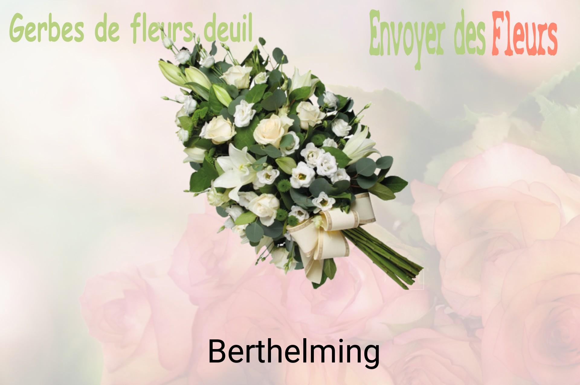 Gerbe de fleurs de deuil livrée à Berthelming
